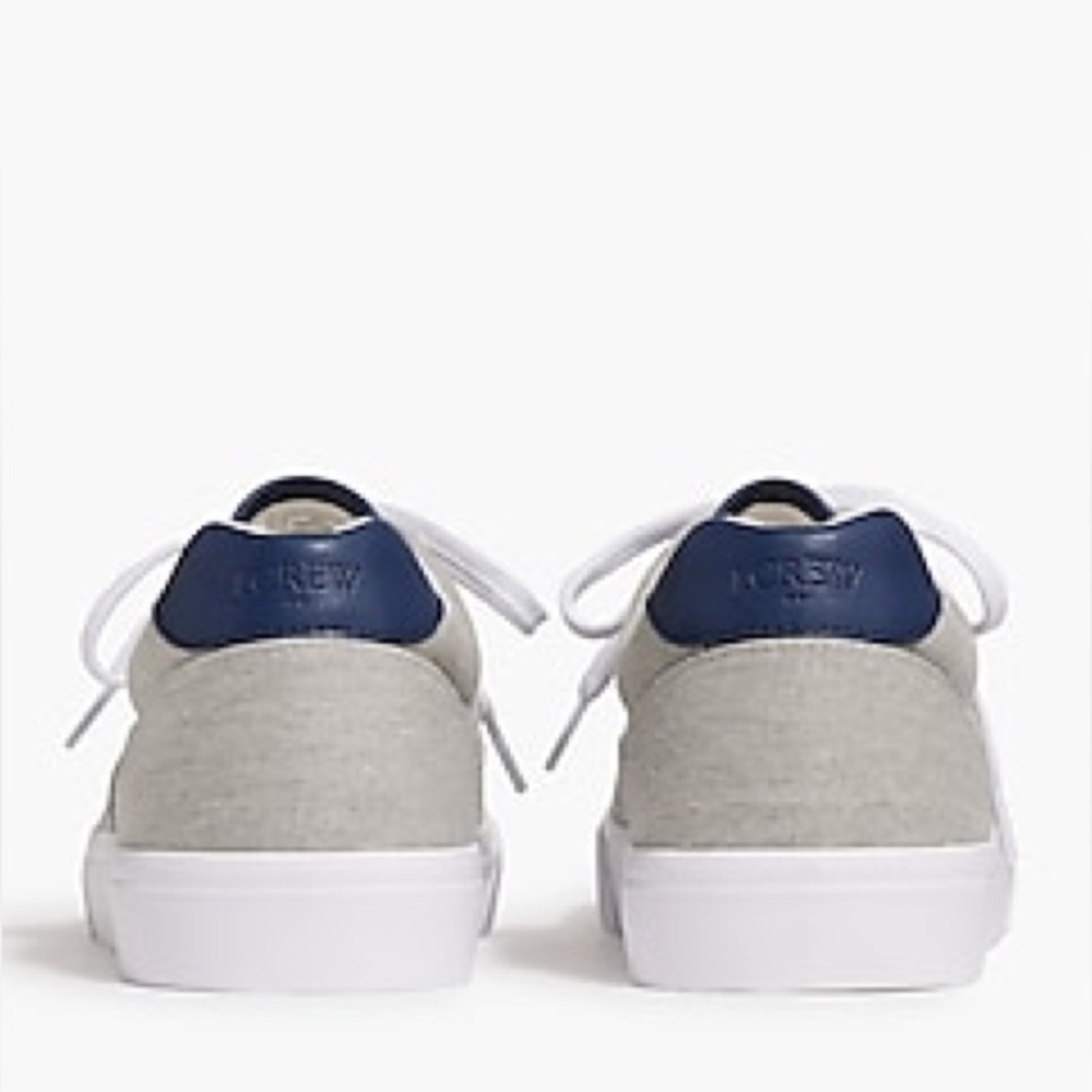 NWT JCrew Shoes Mens Size 9 Casual Comfort Low Grey Canvas Lace up Sneakers - Picture 4 of 11